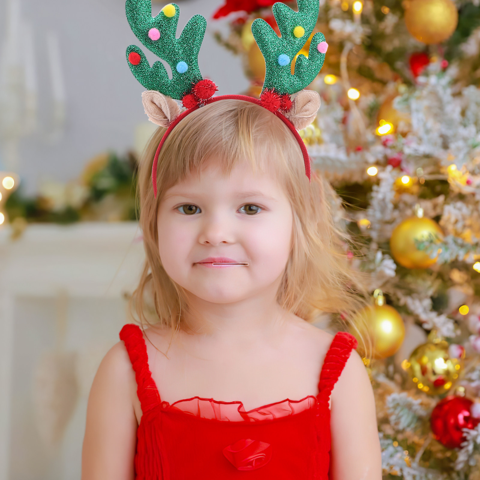 Reindeer Antlers Headband - 2Pcs Christmas Deer Antlers Headband Cute