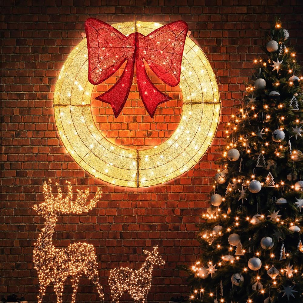 48 Inch Pre-Lit Christmas Wrea - Christmas Lights Outdoor avis et prix
