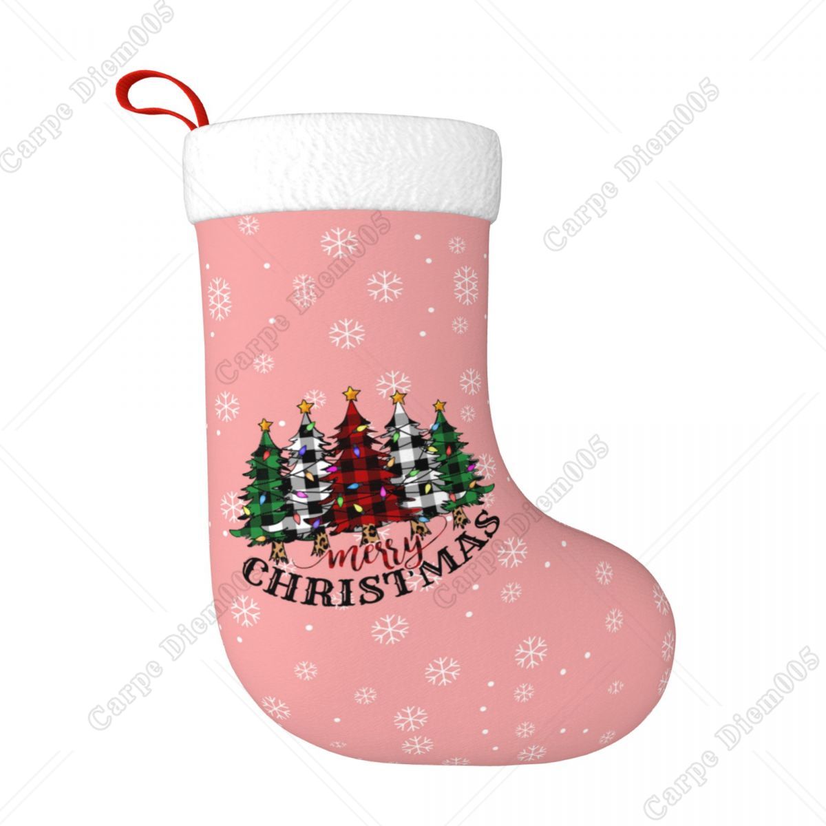 Pink Snowflakes Christmas Tree - Christmas Stocking Hanging avis et prix