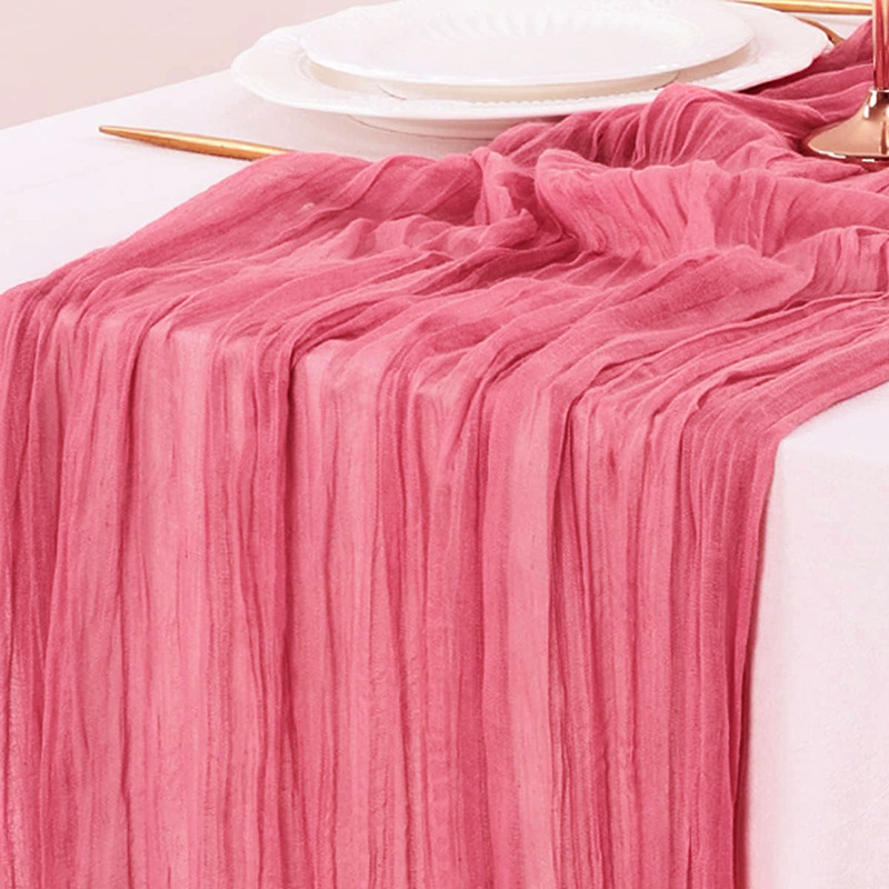 Red Table Runner Gauze Wedding - Christmas Table Runner avis et prix