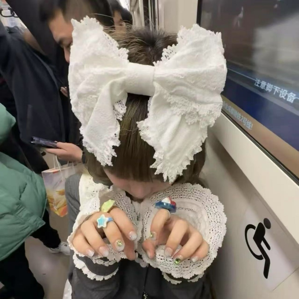 Y2K Lolita Lovely Lace Headban - Ribbon Bow Gift avis et prix