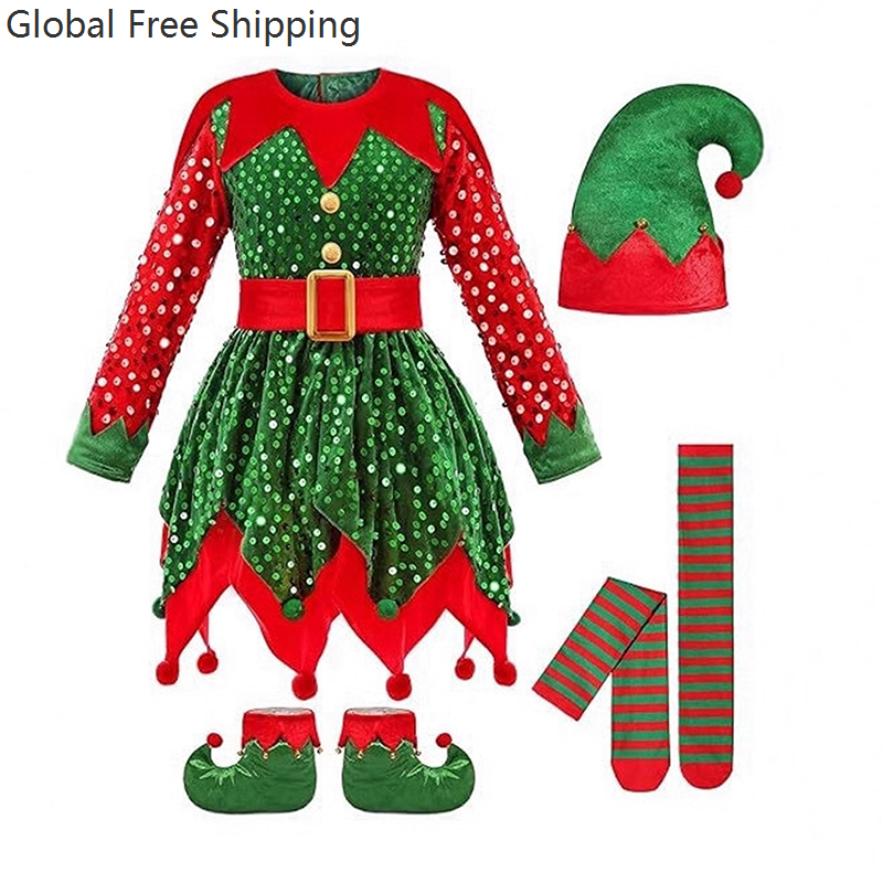 Girls Christmas Costume Set Sa - Elf Costume Christmas avis et prix
