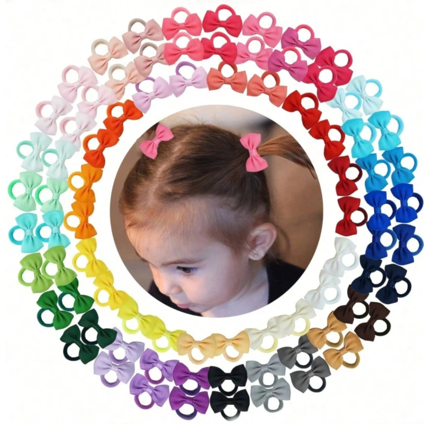 40/60/80 Baby Girls Hair Ties  - Ribbon Bow Gift avis et prix