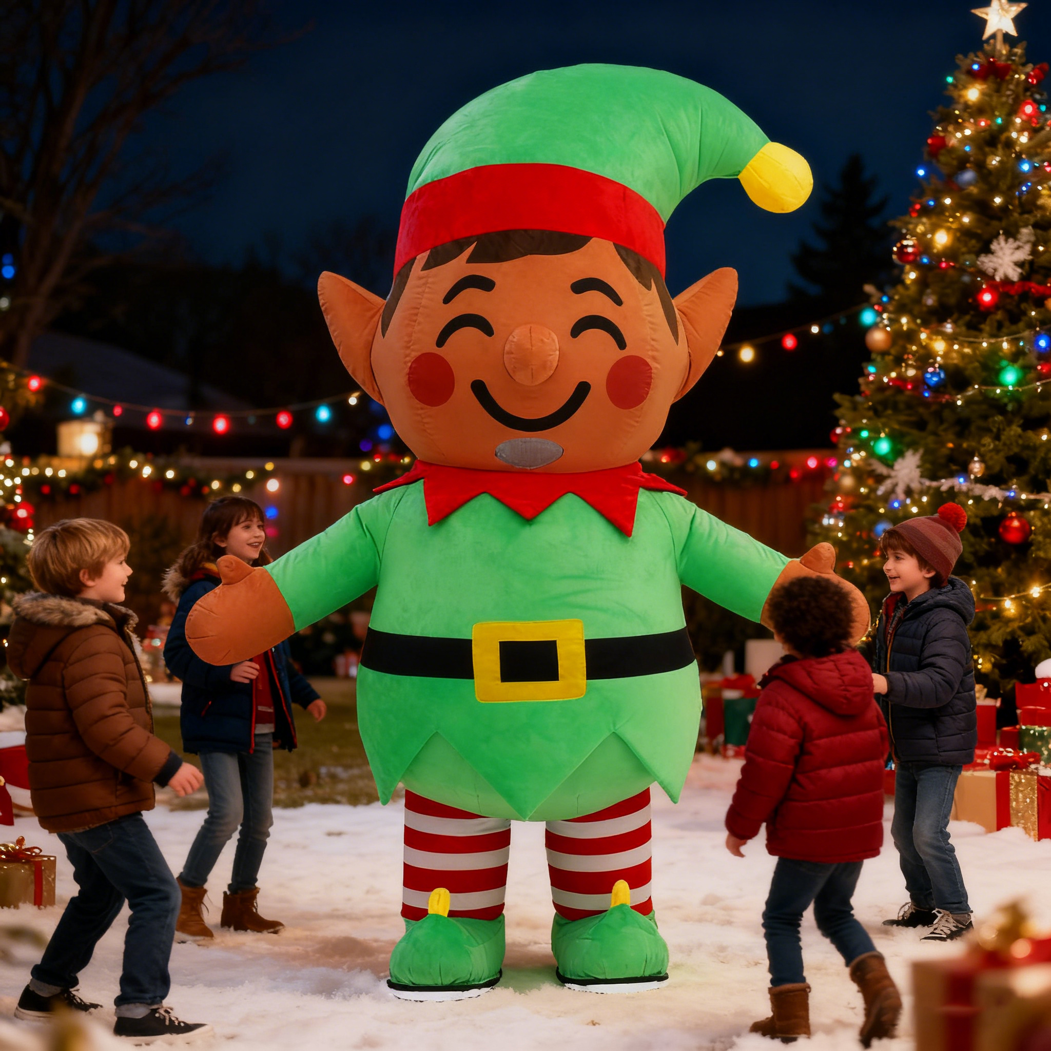Inflatable Christmas Elf Plush - Elf Costume Christmas avis et prix