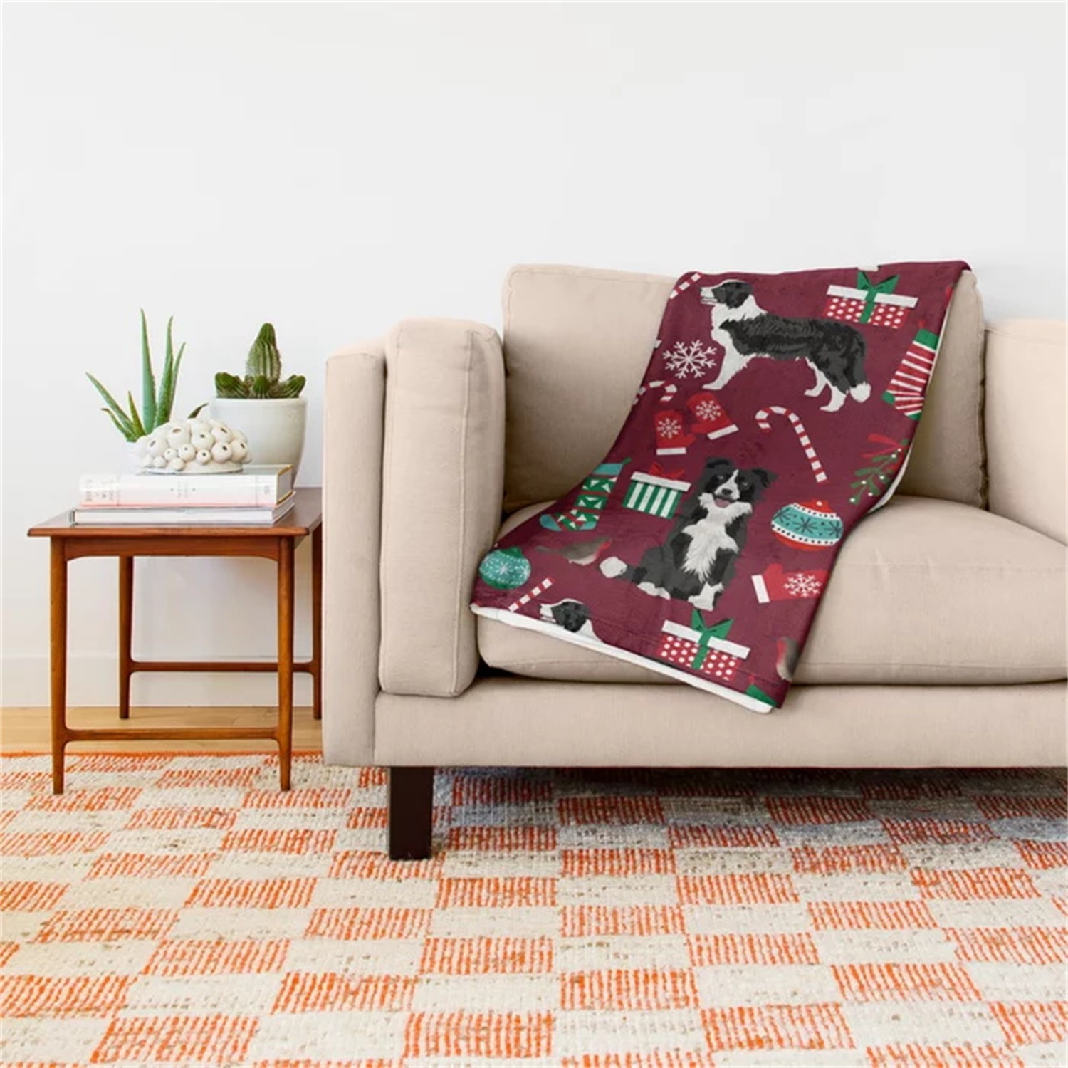 Border Collie Christmas Stocki - Christmas Throw Blanket avis et prix