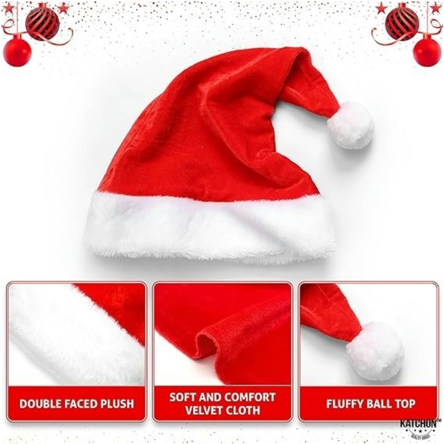 Fluffy Red Santa Hats Set with - Santa Hat Plush avis et prix