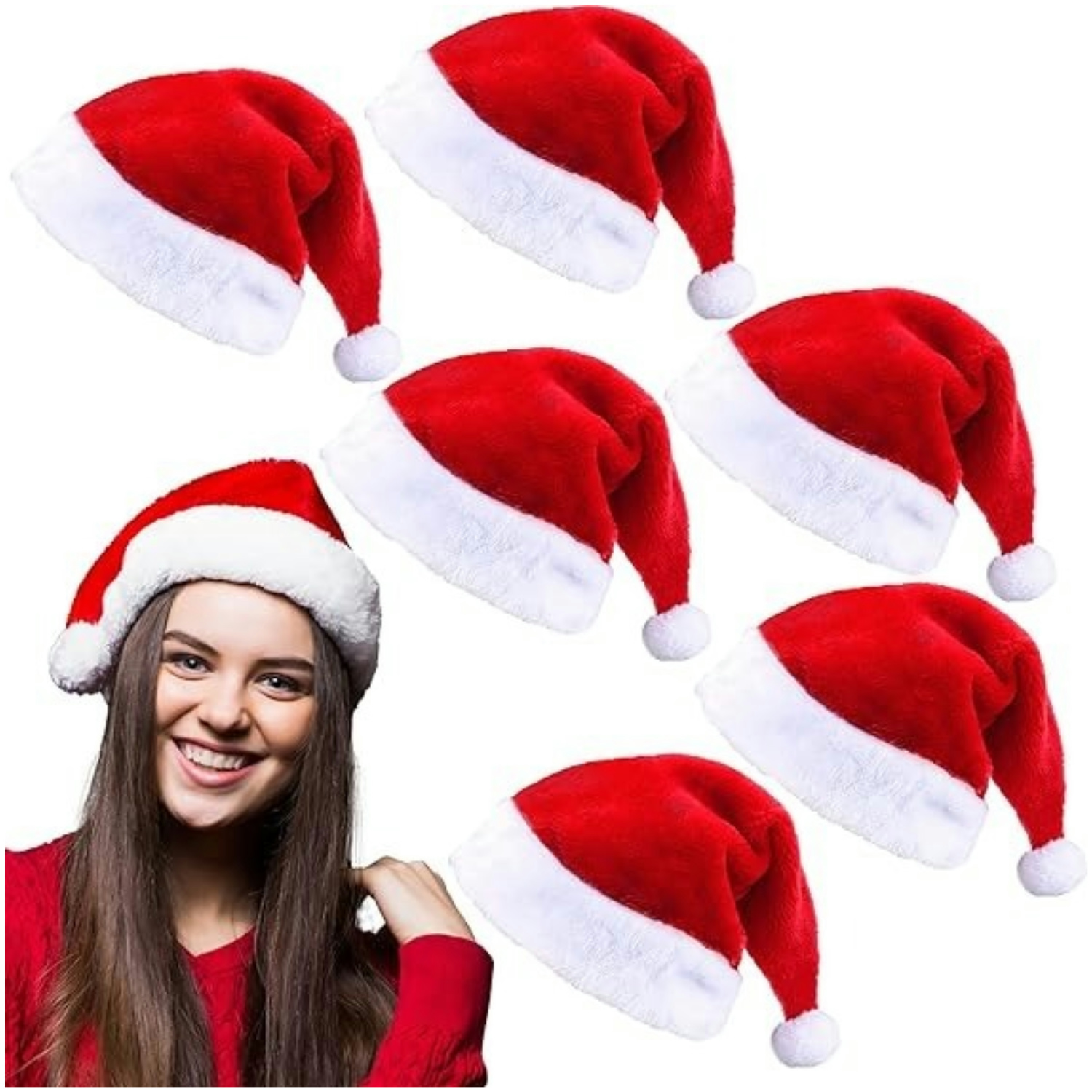 Fluffy Red Santa Hats Set with - Santa Hat Plush avis et prix
