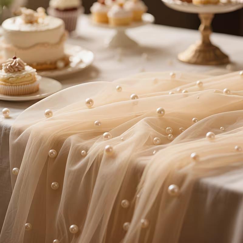 300x80cm Pearl Sheer Tulle Tab - Christmas Table Runner avis et prix