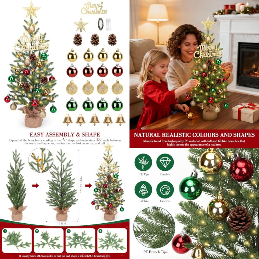 2FT Mini Christmas Tree, Table - Christmas Tree Artificial avis et prix