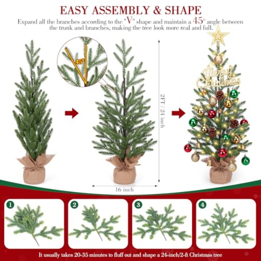 2FT Mini Christmas Tree, Table - Christmas Tree Artificial avis et prix