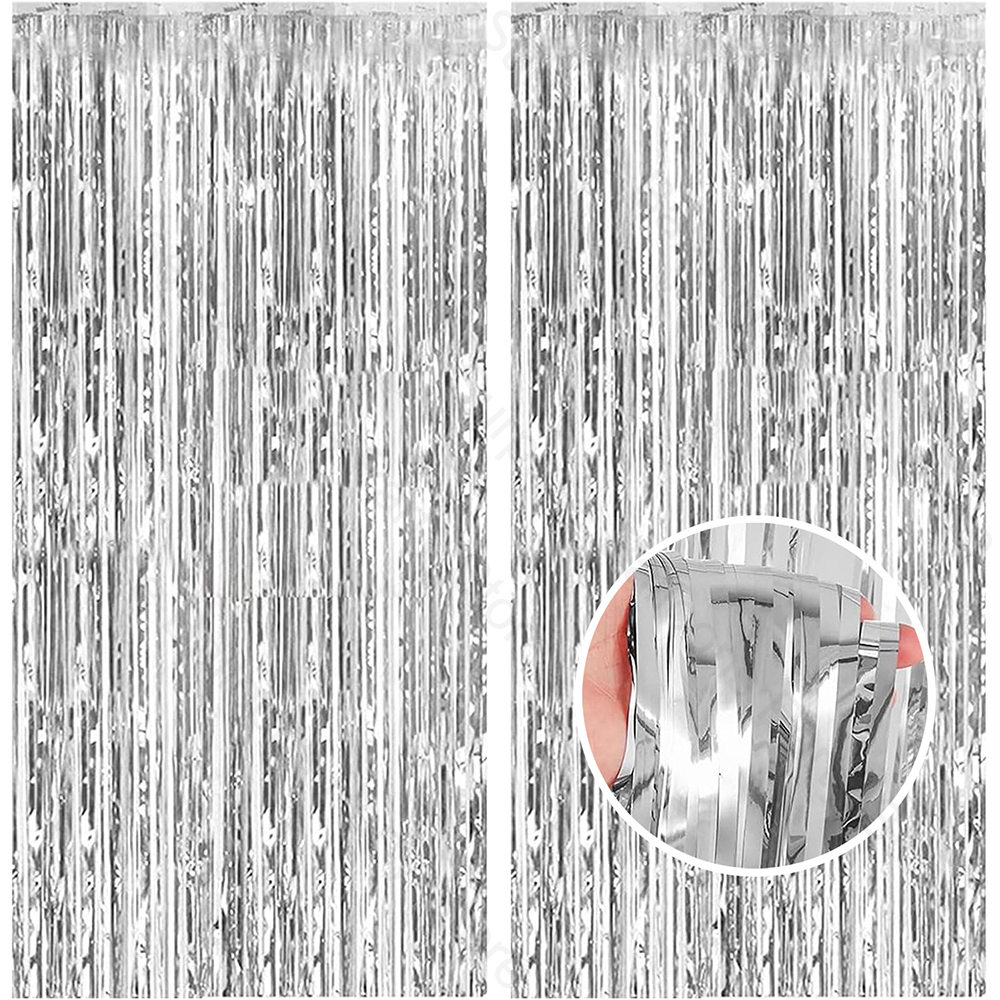 2Pack Silver Foil Curtain Back - Tinsel Garland Decoration avis et prix