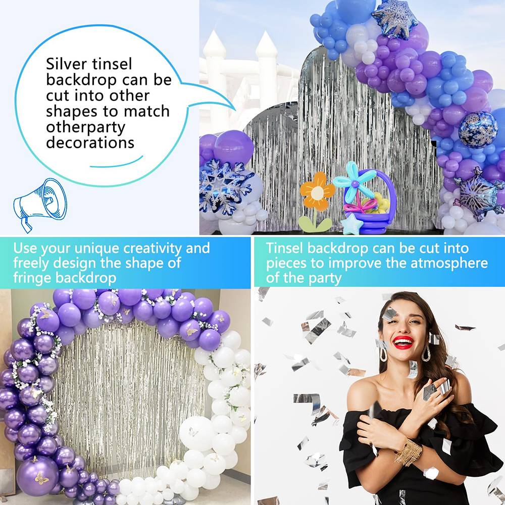 2Pack Silver Foil Curtain Back - Tinsel Garland Decoration avis et prix