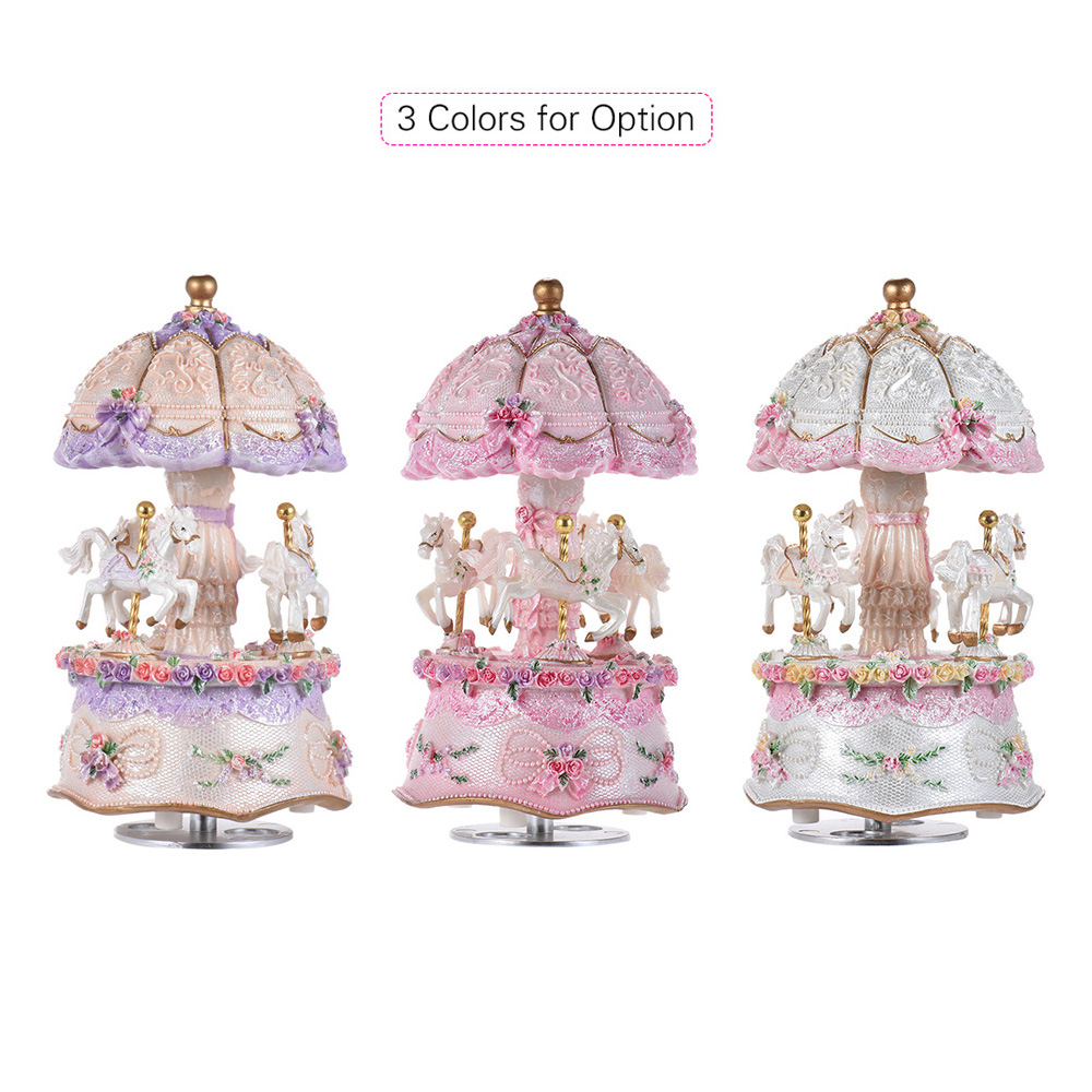 Luxury Dream 3-Horse Rotating  - Snow Globe Musical avis et prix