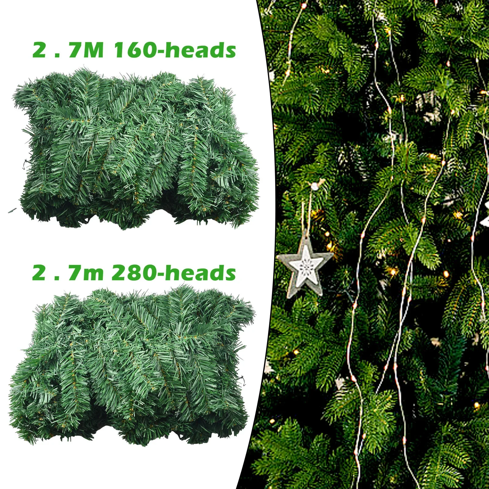 2.7M Artificial Green Christma - Christmas Wreath Fake avis et prix