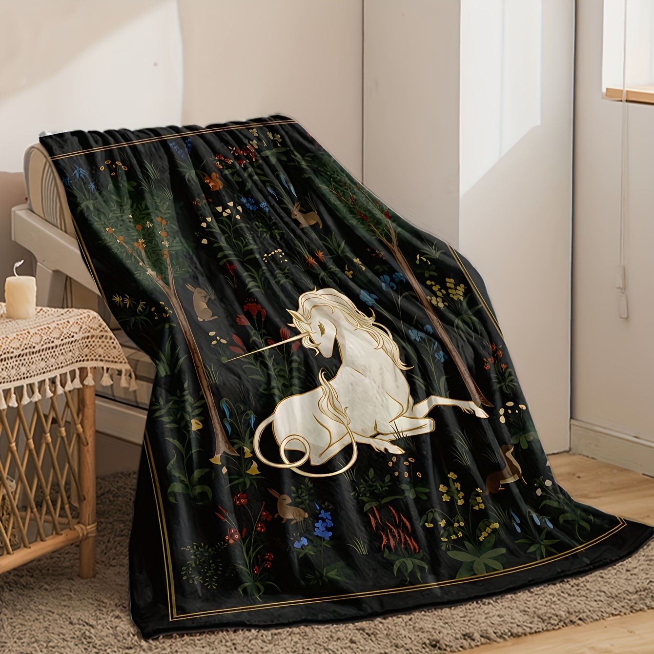 1pc Magical Unicorn Forest Thr - Christmas Throw Blanket avis et prix