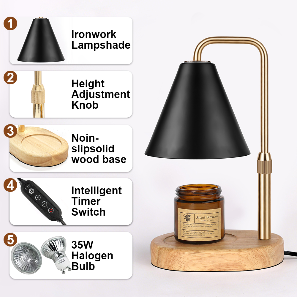 Black Candle Warmer Lamp with  - Holiday Candle Set avis et prix