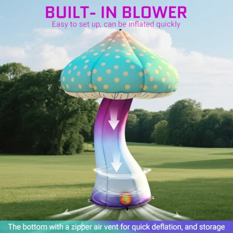 8Feet Giant Inflatable Mushroo - Christmas Lights Outdoor avis et prix