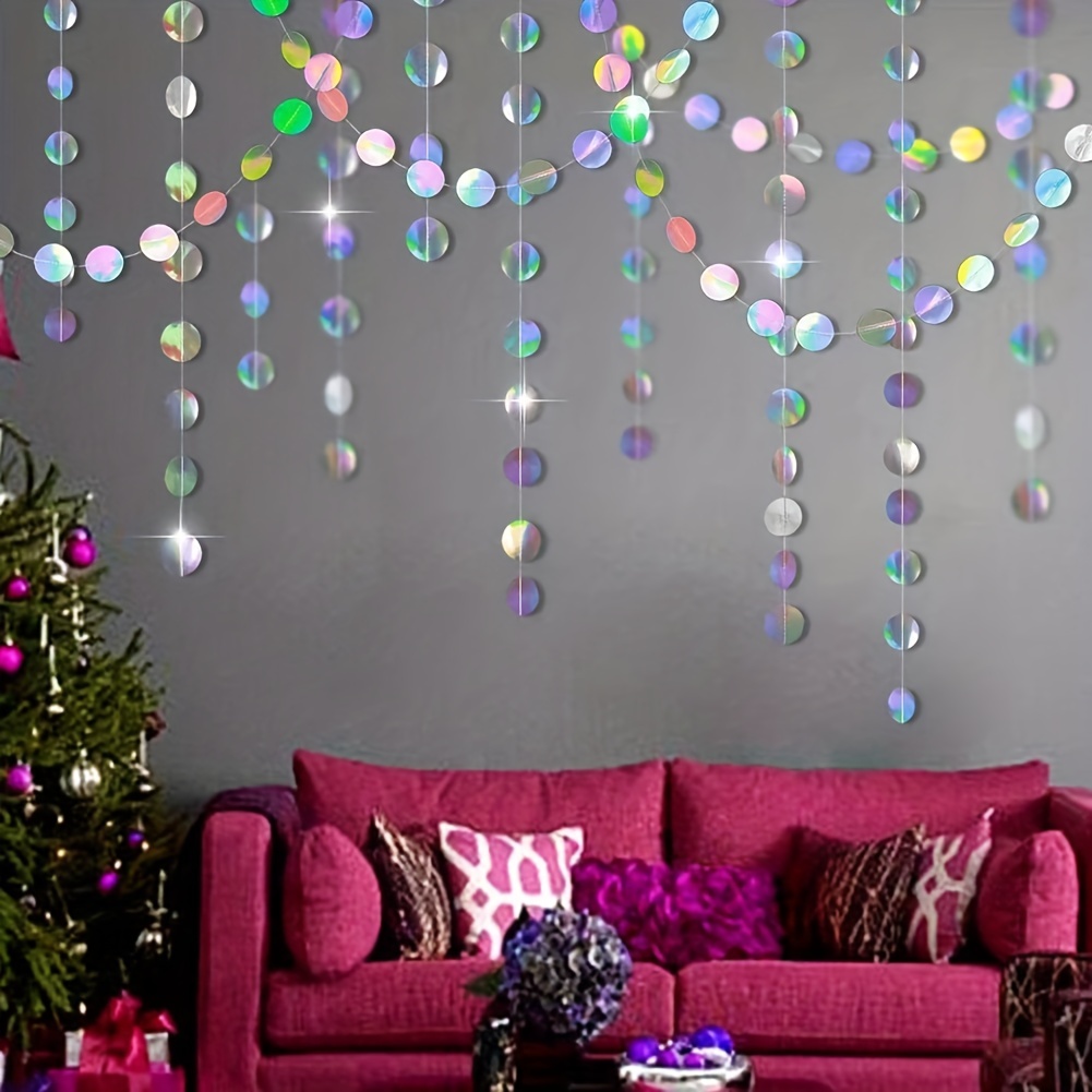 1pc Shimmering Iridescent Circ - Tinsel Garland Decoration avis et prix