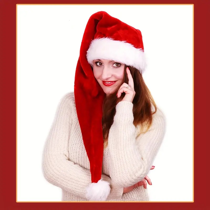 Long Plush Christmas Hat Red T - Santa Hat Plush avis et prix