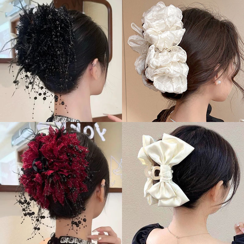 New Large Chiffon Bow Hair Cla - Ribbon Bow Gift avis et prix