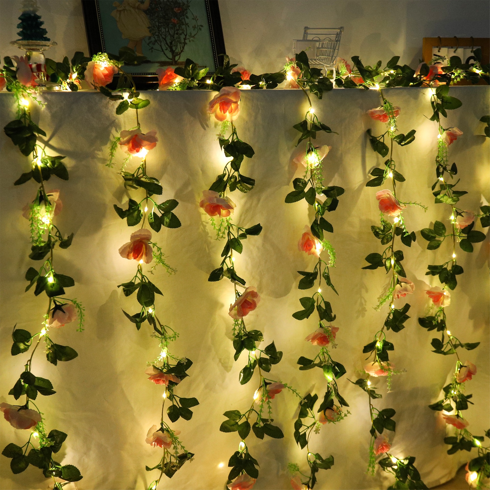 Rose LED Vine Light String Art - Christmas Wreath Fake avis et prix