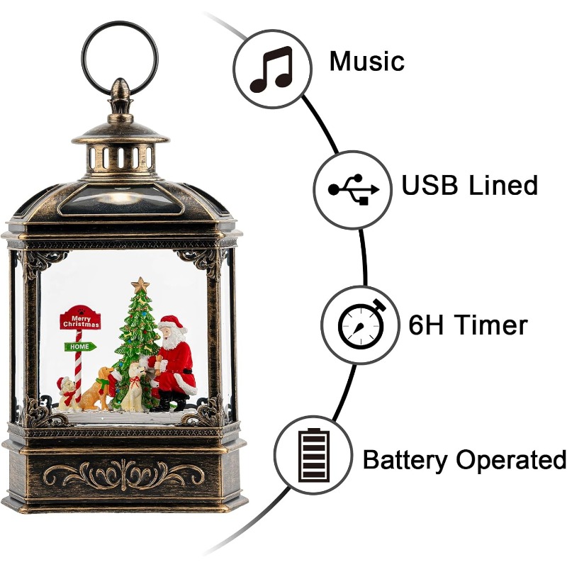 Christmas Snow Globe Lantern w - Snow Globe Musical avis et prix