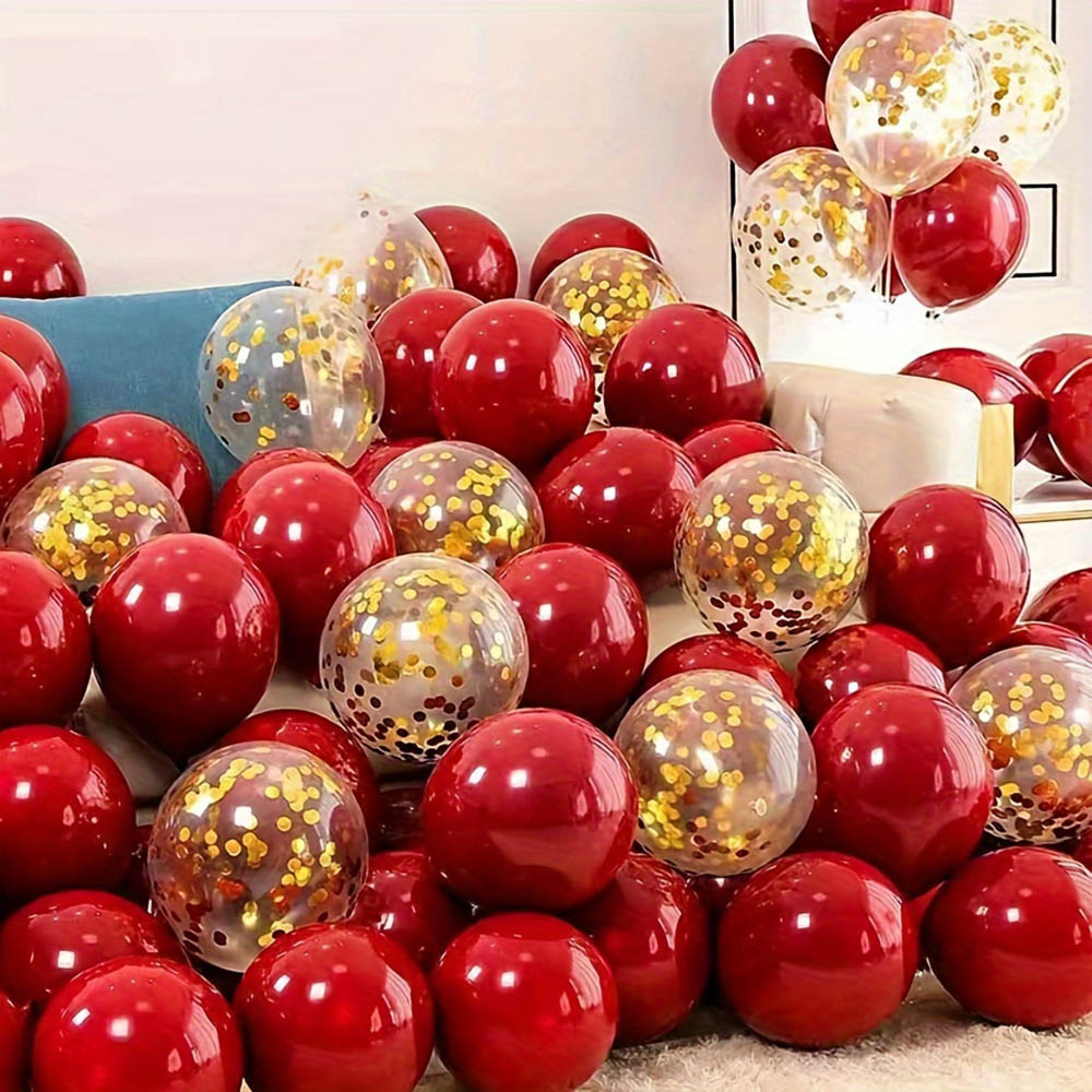 50pcs/pack Red Gold Balloon Ar - Tinsel Garland Decoration avis et prix