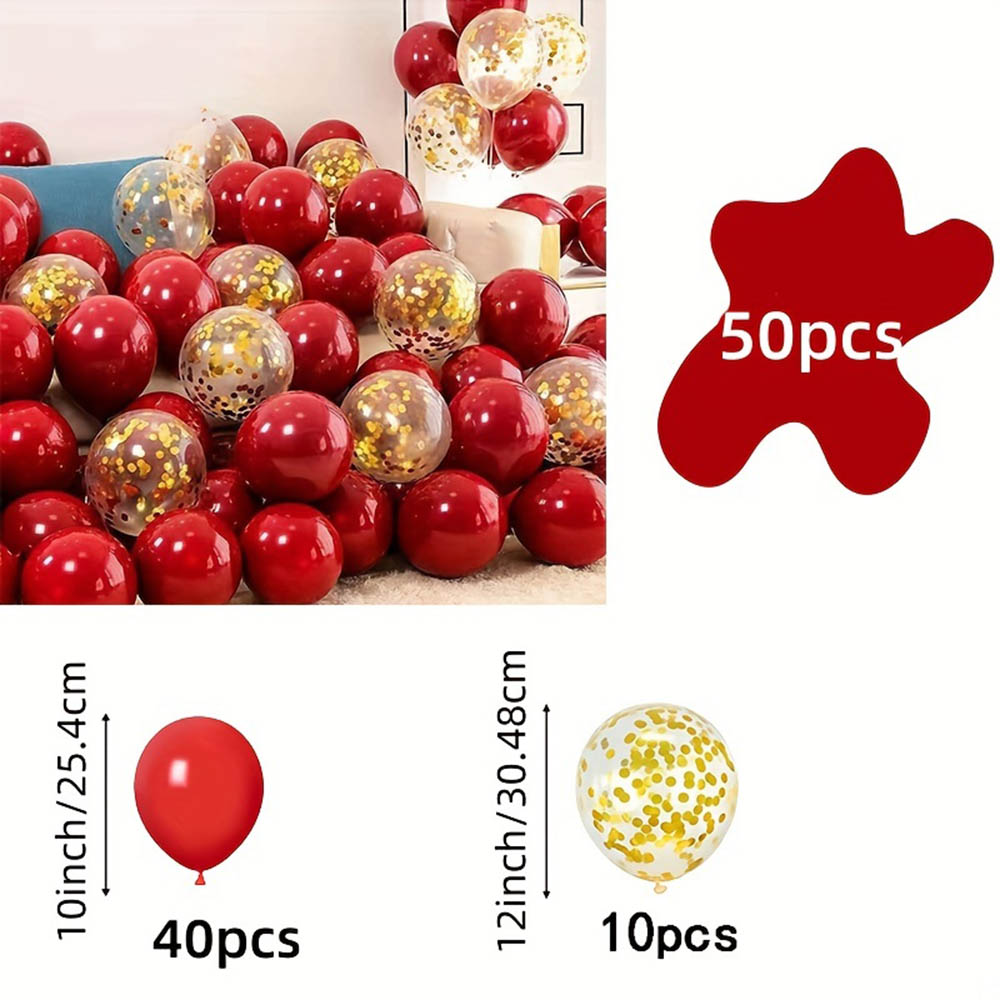 50pcs/pack Red Gold Balloon Ar - Tinsel Garland Decoration avis et prix