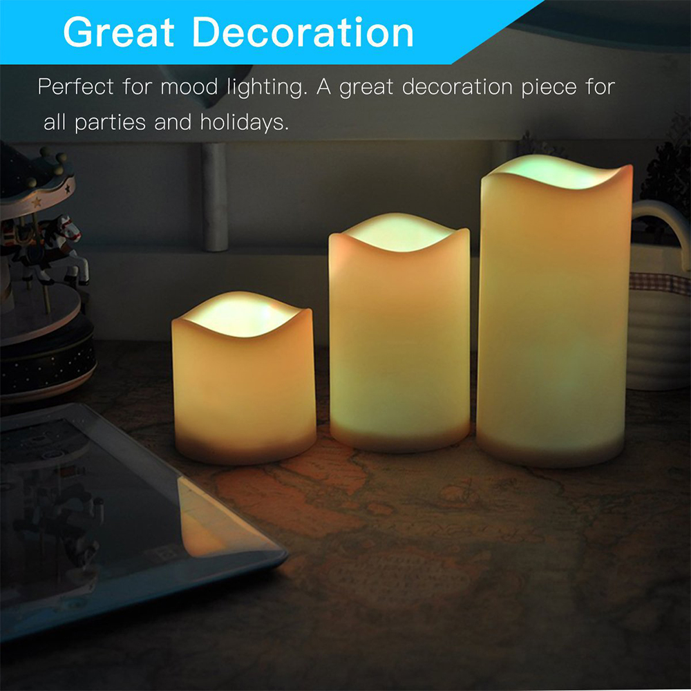 3pcs/ set LED Flameless Flicke - Holiday Candle Set avis et prix