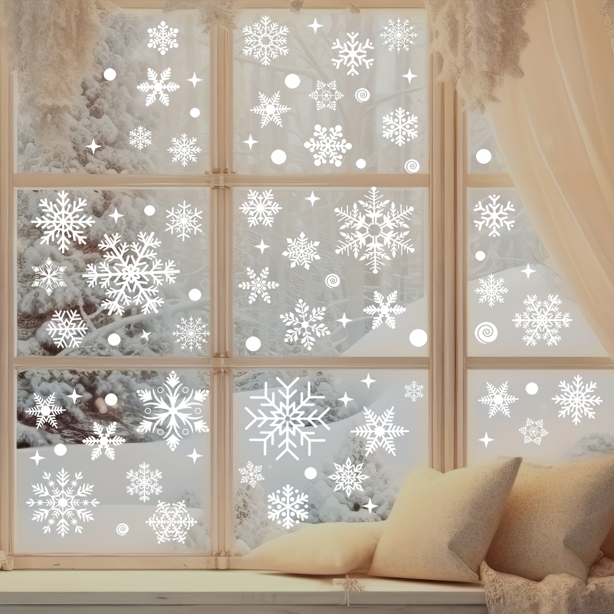 137Pcs Winter Snowflake Static - Snowflake Window Decal avis et prix