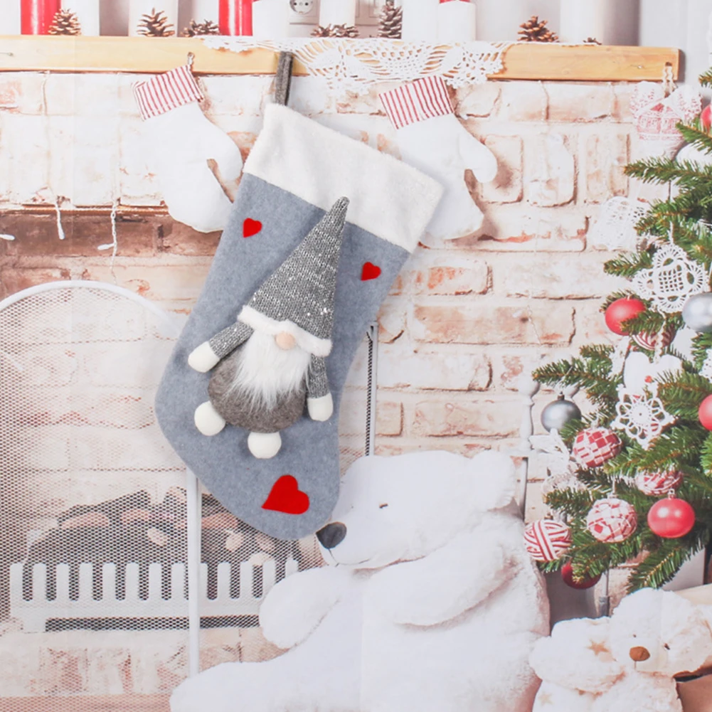 Christmas Plush Santa Claus Fa - Christmas Stocking Hanging avis et prix