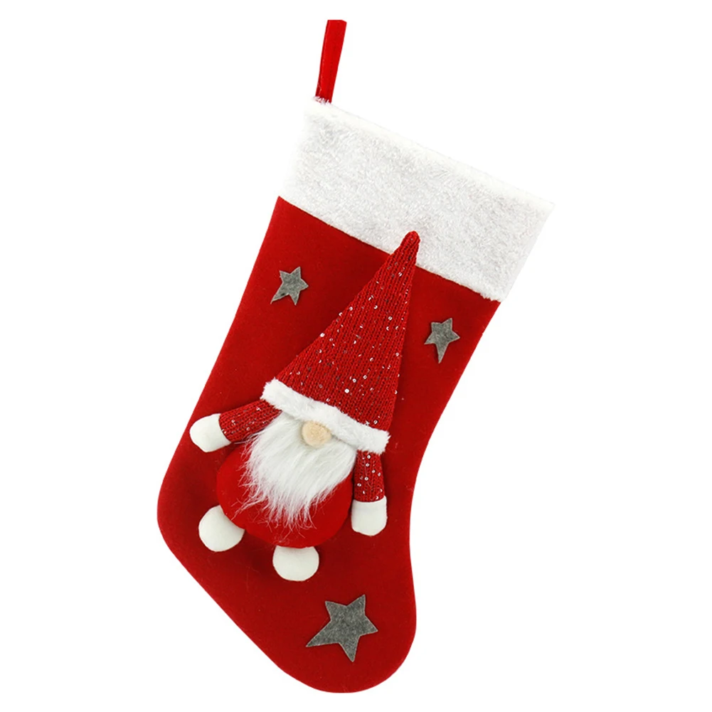 Christmas Plush Santa Claus Fa - Christmas Stocking Hanging avis et prix