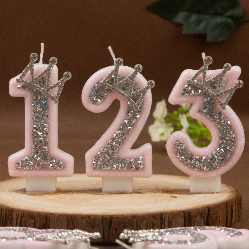 Digital Candles 0-9 Pink Silve - Holiday Candle Set avis et prix