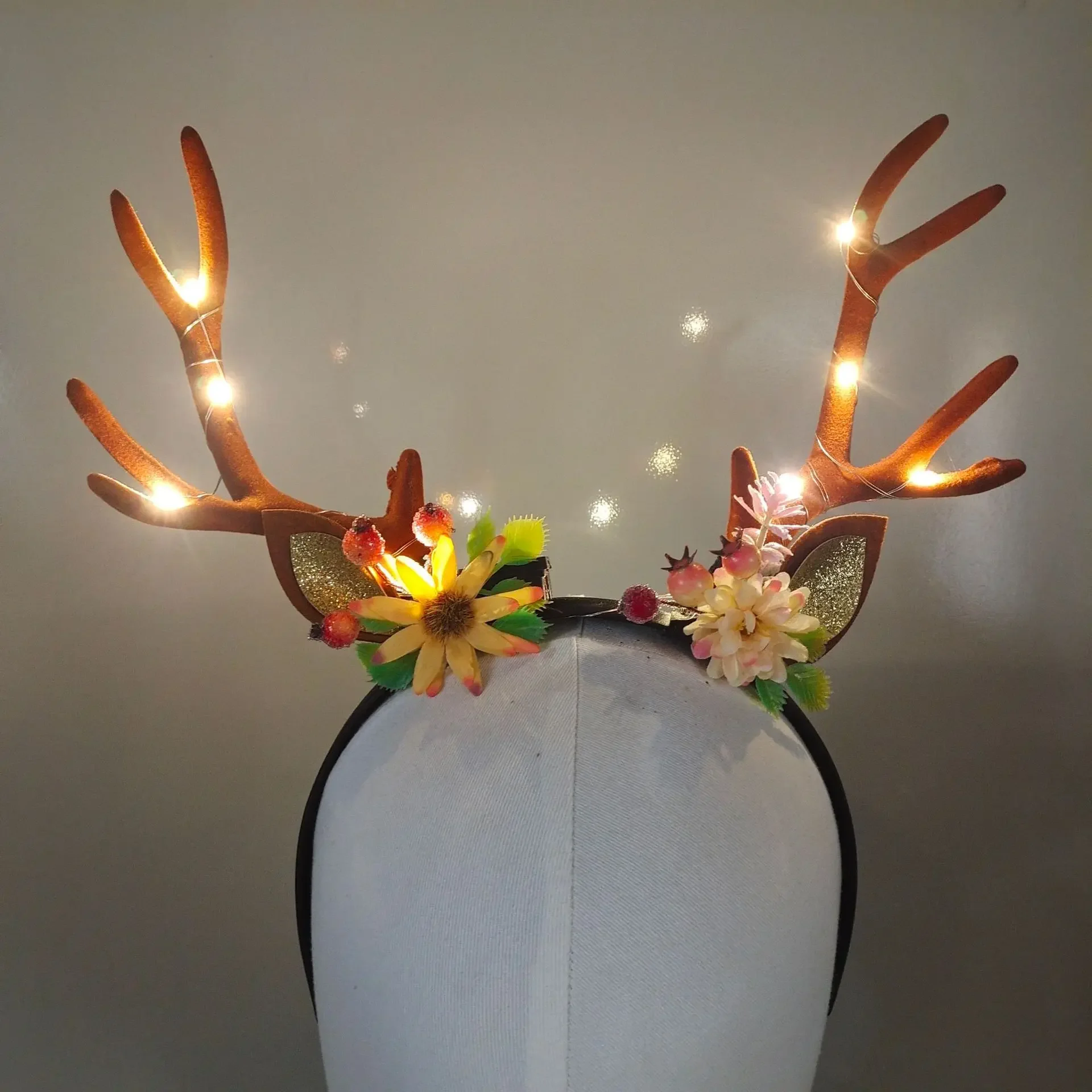 Women Girls Light Up Glowing R - Reindeer Antlers Headband avis et prix