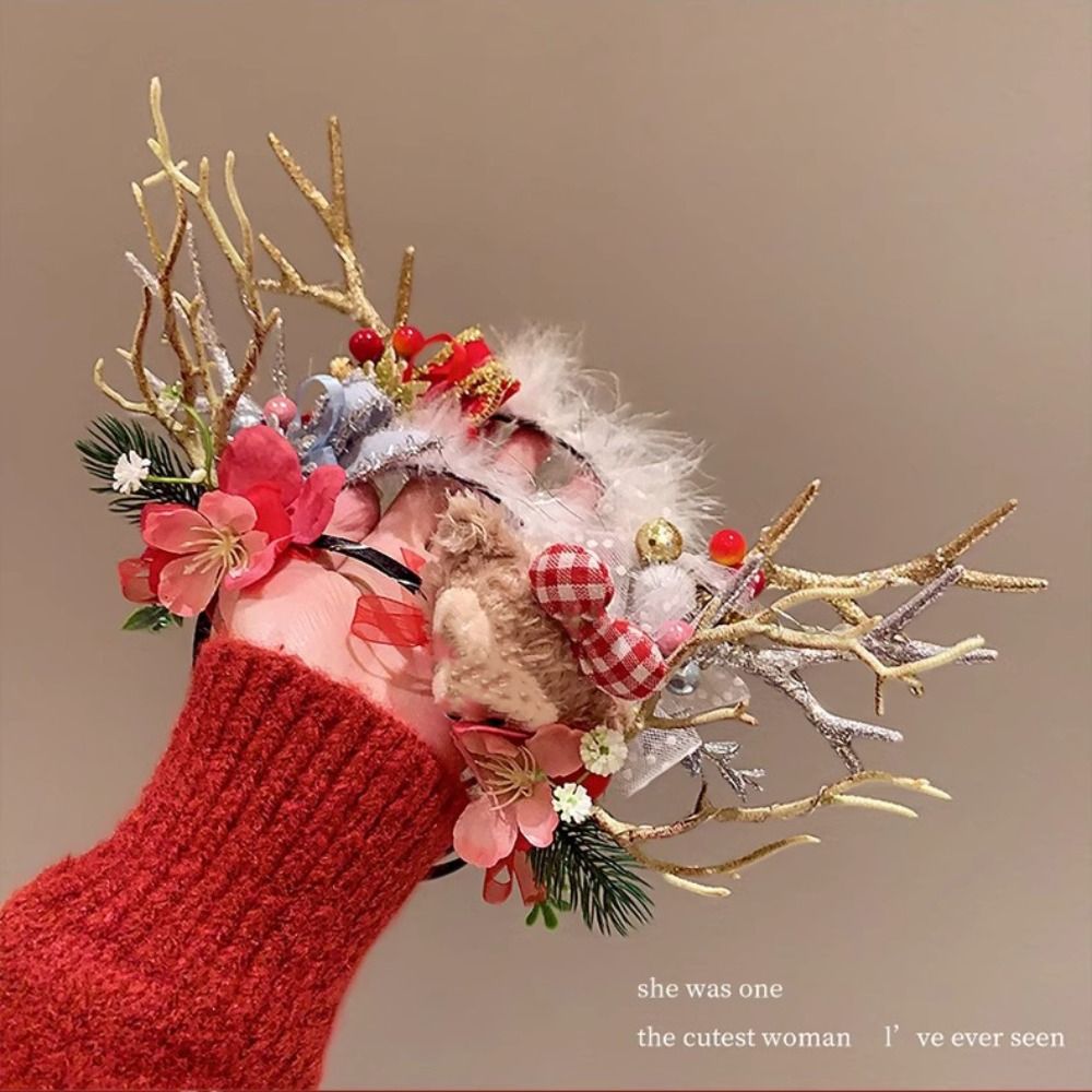 Plush LED Christmas Headband G - Reindeer Antlers Headband avis et prix