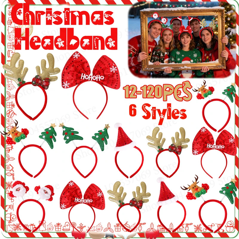 12-120Pcs Christmas Headband C - Reindeer Antlers Headband avis et prix