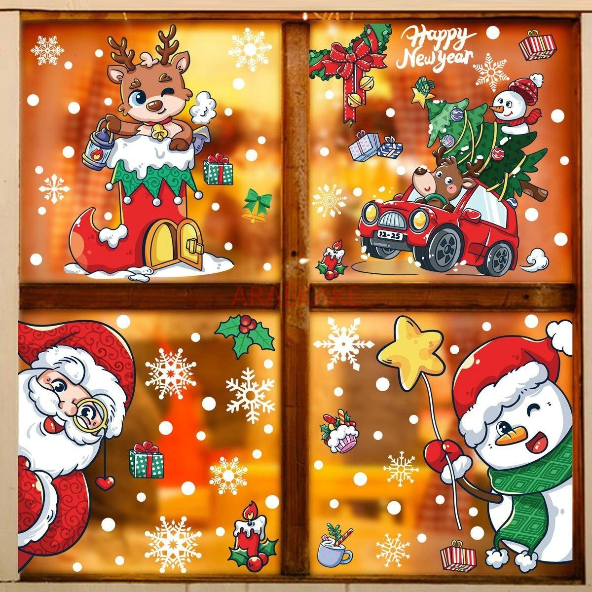 1set Snowman Static Window Sti - Snowflake Window Decal avis et prix