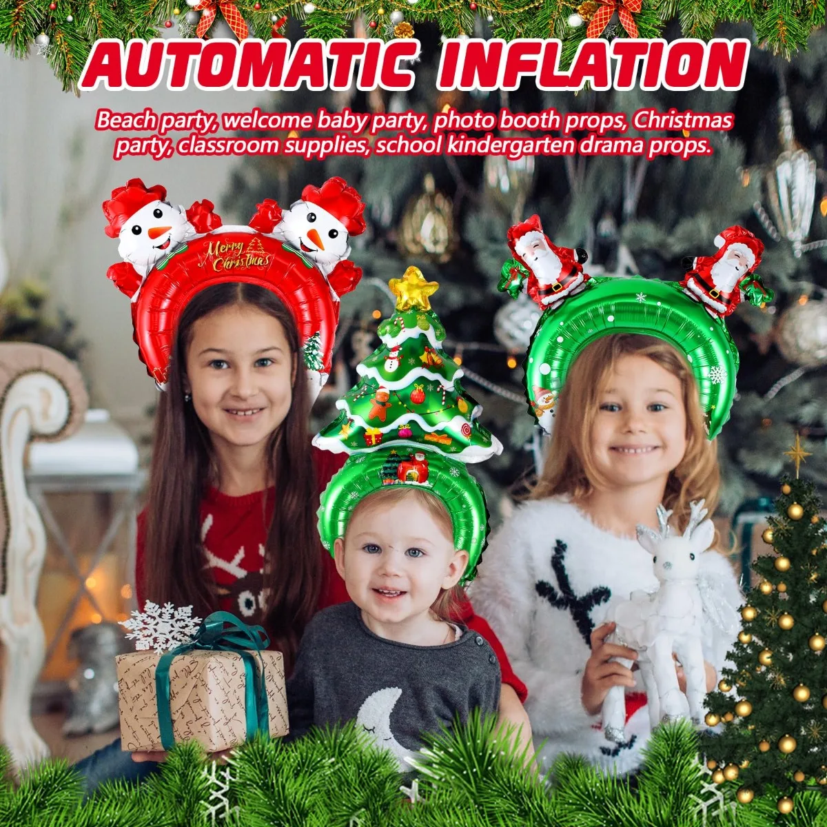 Christmas Inflatable Headbands - Reindeer Antlers Headband avis et prix