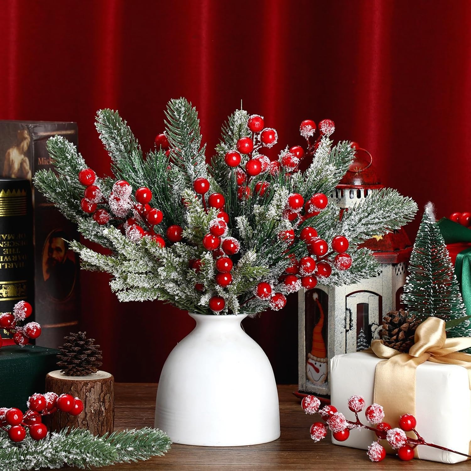 Artificial Snow White Pine Bra - Christmas Wreath Fake avis et prix
