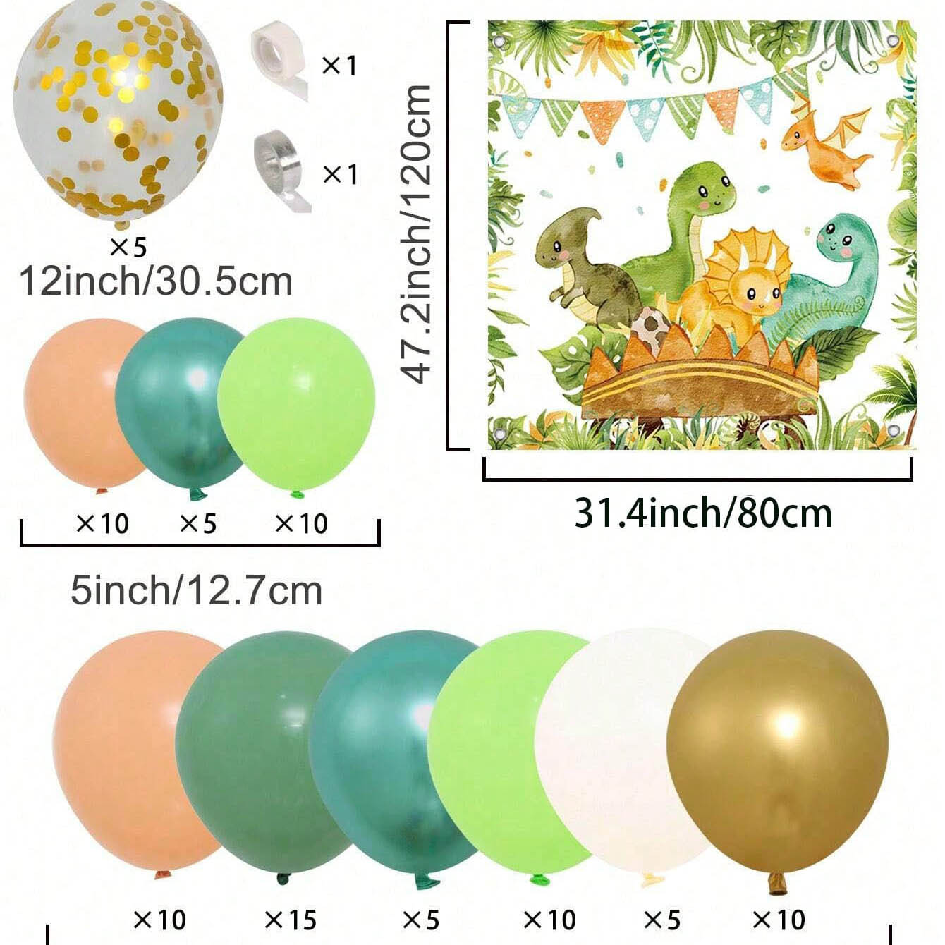Dinosaur Balloon Set Arch for  - Tinsel Garland Decoration avis et prix