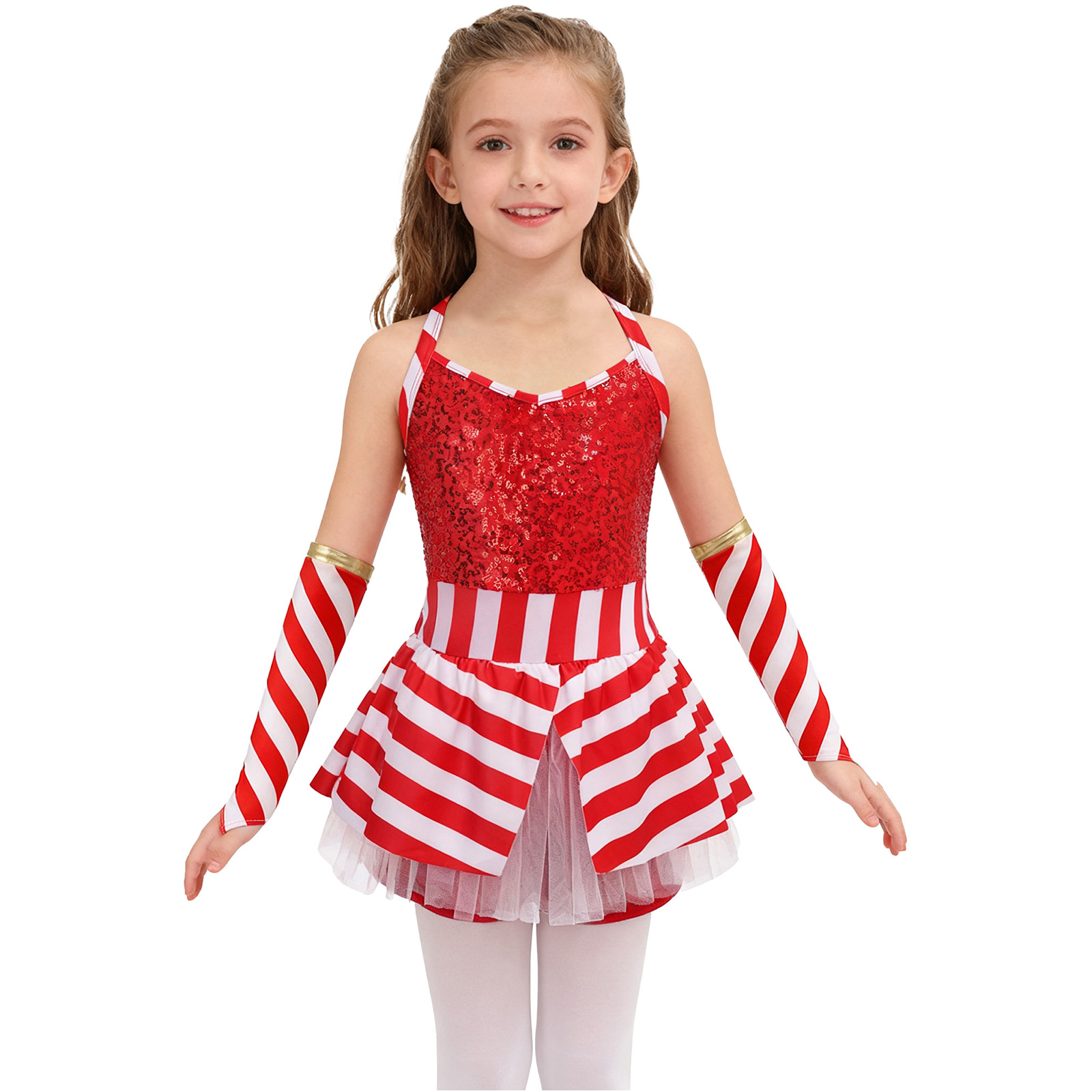 Girls Christmas Candy Cane Dan - Elf Costume Christmas avis et prix