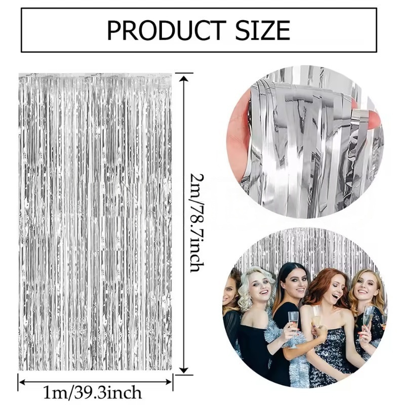 1/2/3Pack Glitter Party Backdr - Tinsel Garland Decoration avis et prix
