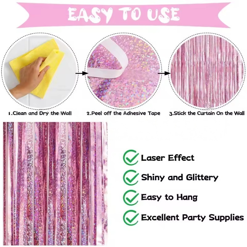 1/2/3Pack Glitter Party Backdr - Tinsel Garland Decoration avis et prix
