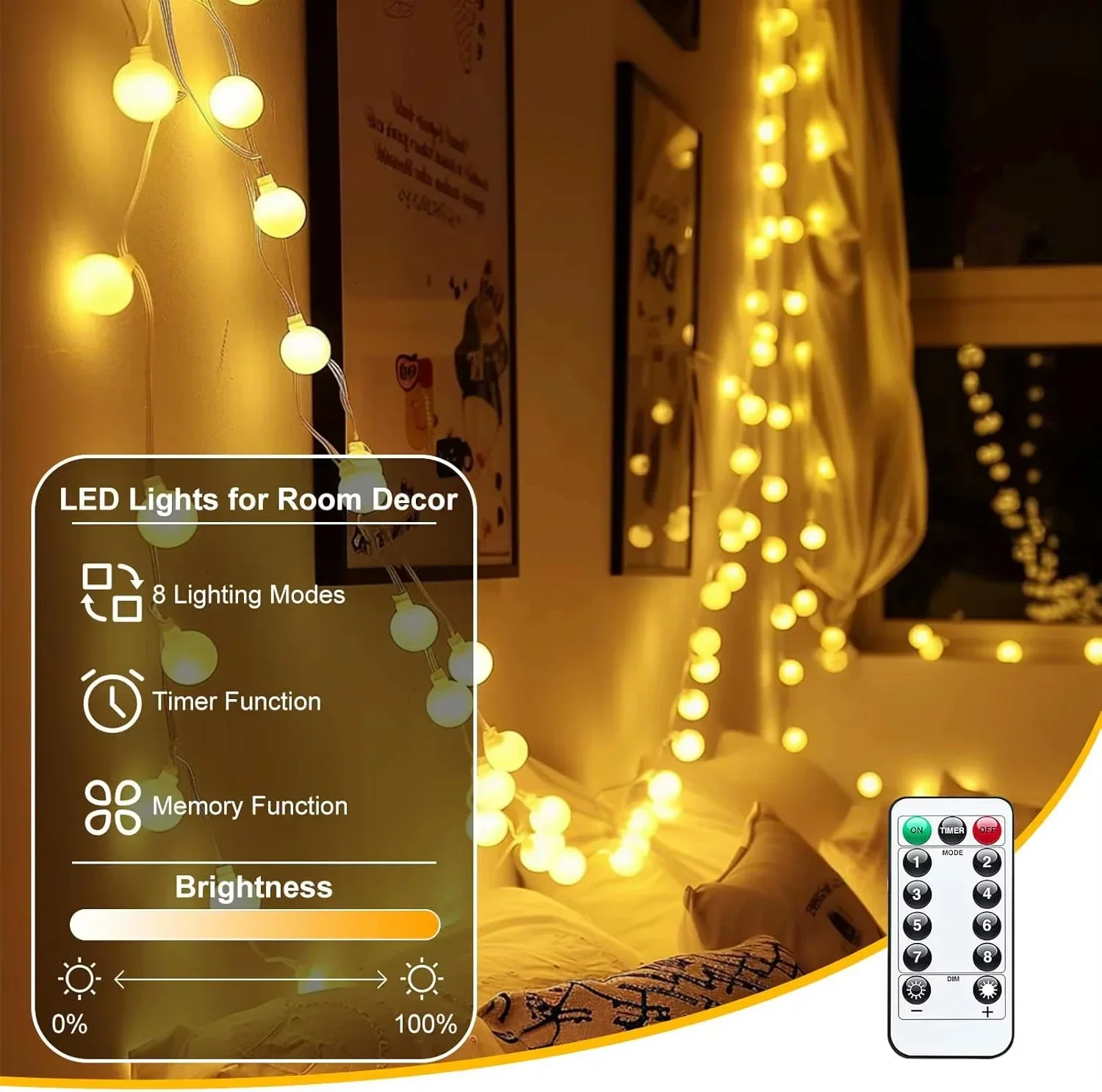 USB LED Ball String Lights 6M  - Led Fairy String Lights avis et prix