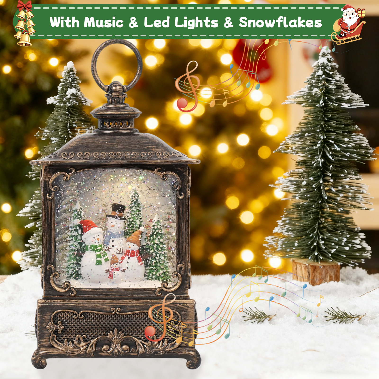 Music Snow Globe Lantern with  - Snow Globe Musical avis et prix