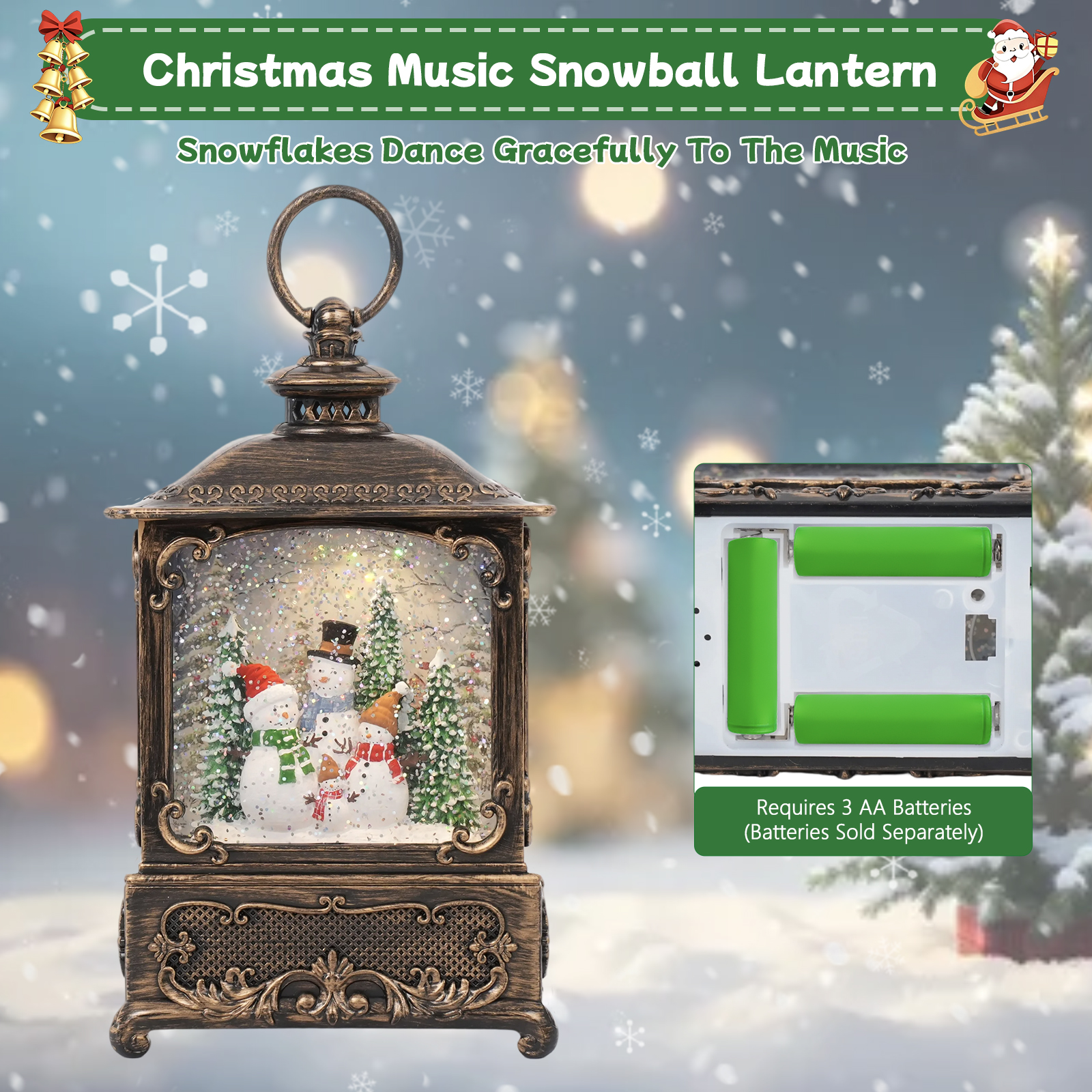 Music Snow Globe Lantern with  - Snow Globe Musical avis et prix
