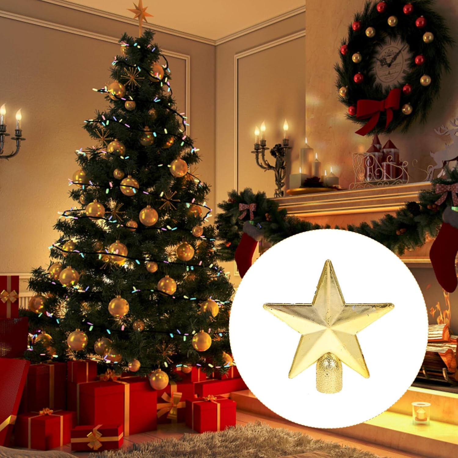 6cm Mini Christmas Tree Topper - Star Tree Topper avis et prix