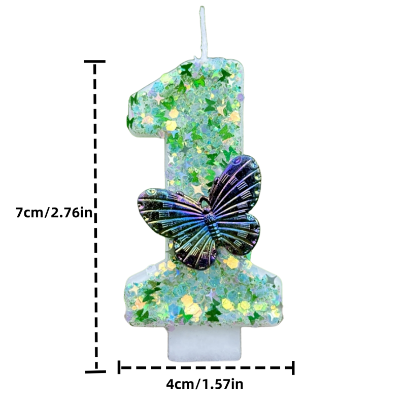 1Pc Green Sequins Number 0-9 B - Holiday Candle Set avis et prix