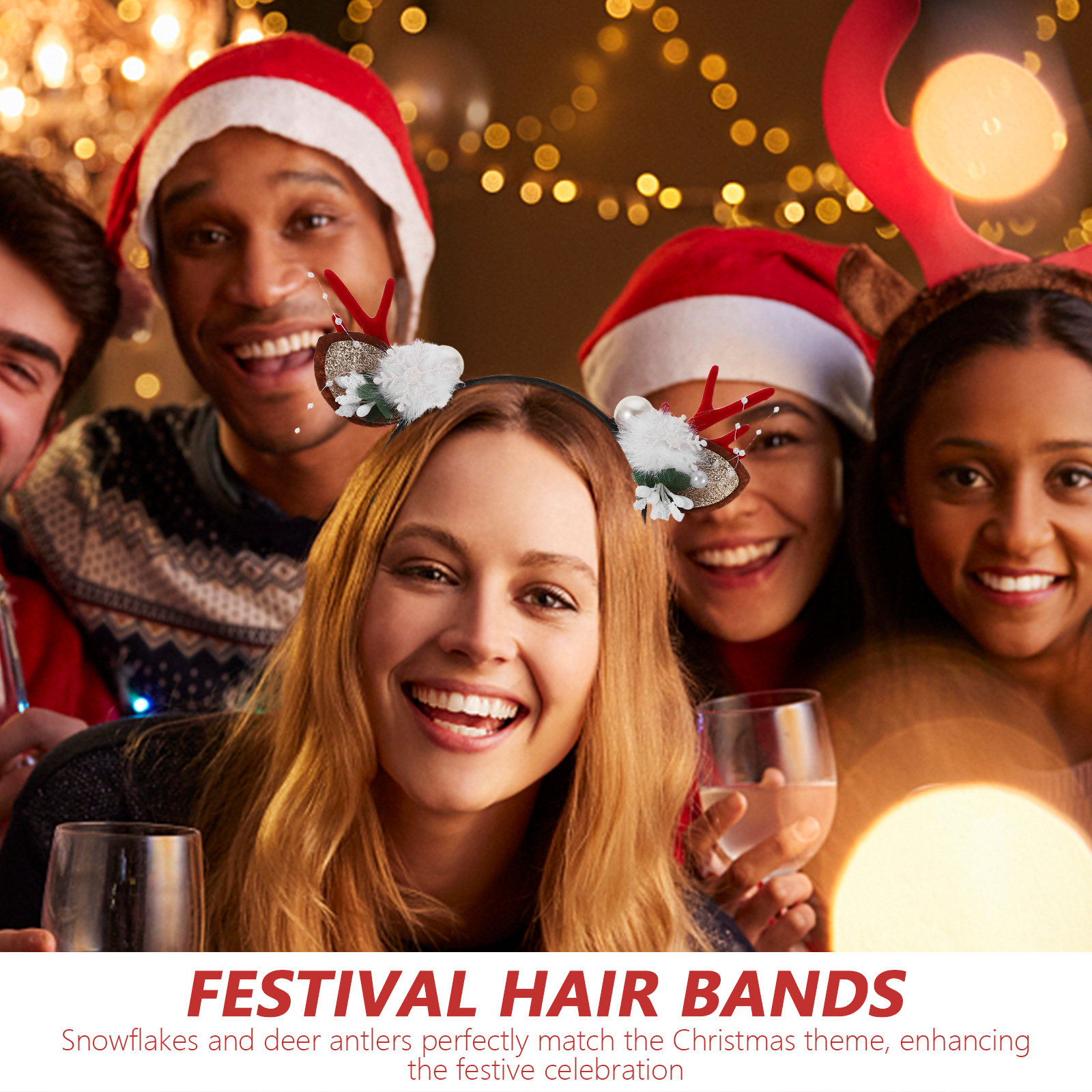 4Pcs Festive Reindeer Antlers  - Reindeer Antlers Headband avis et prix