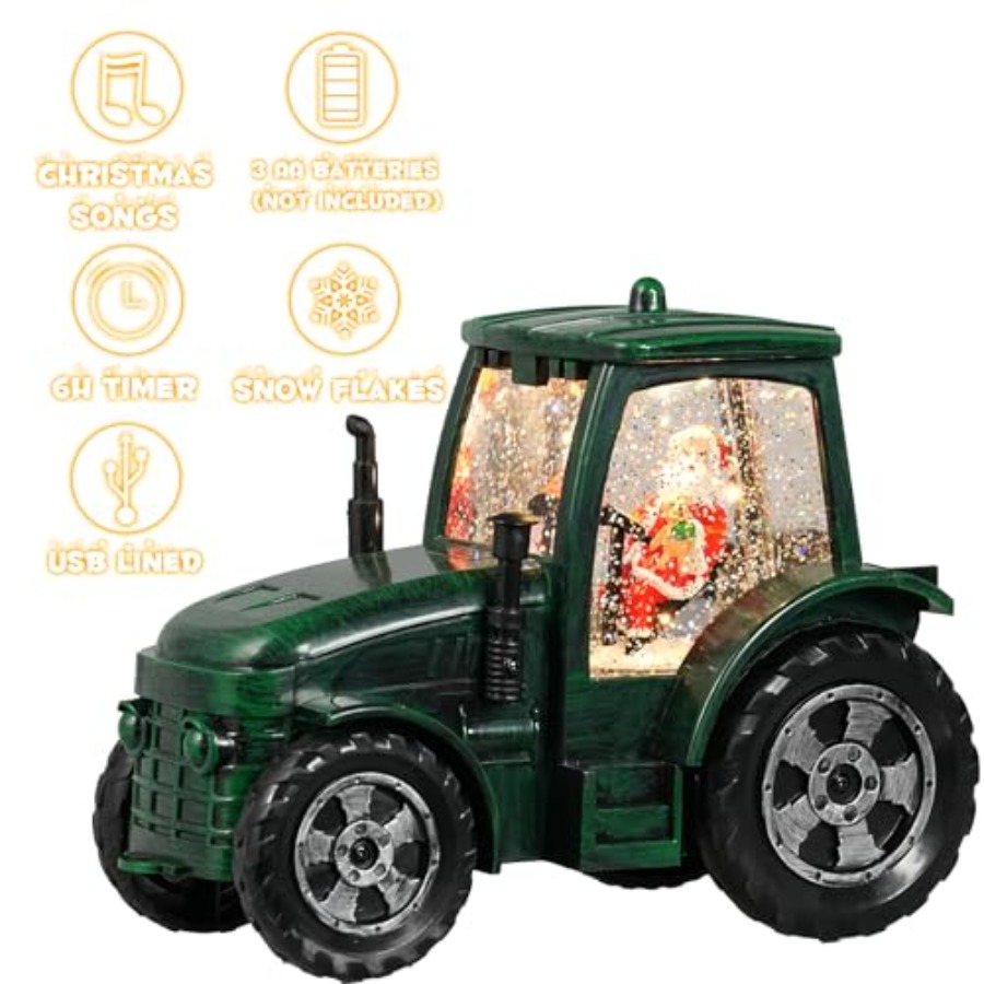 Christmas Snow Globe Tractor S - Snow Globe Musical avis et prix